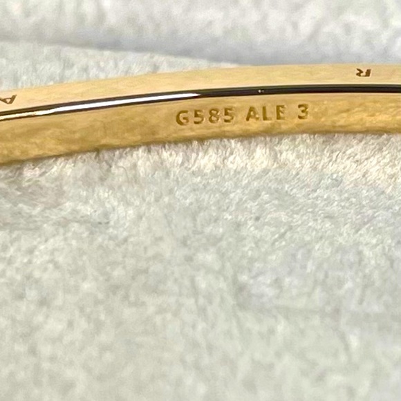 ❌SOLD❌New Pandora Signature 14k Solid Gold I-D Bangle Bracelet 552227C00 Size 2 - Picture 9 of 9